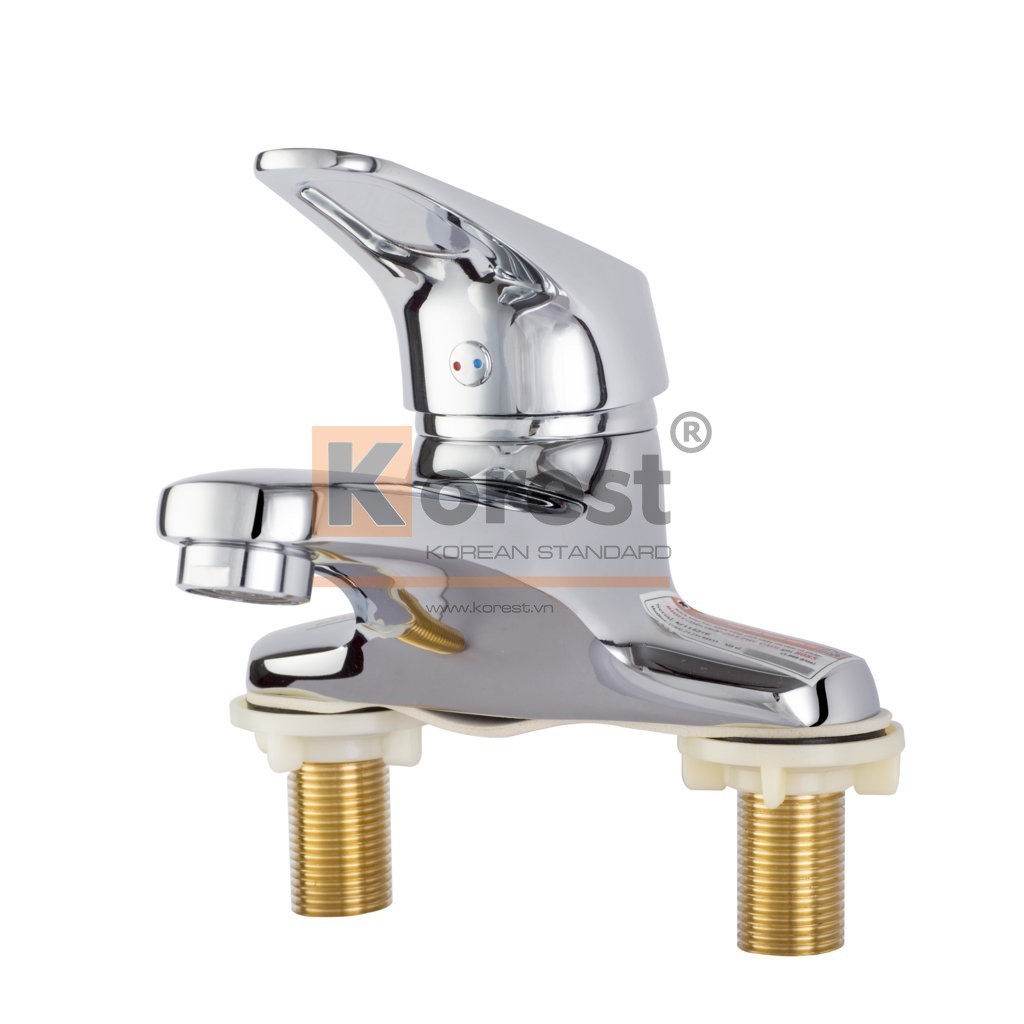 Bộ vòi chậu đồng mạ crom Korest K3001V-CR Bộ vòi chậu đồng mạ crom Korest K3001V-CR