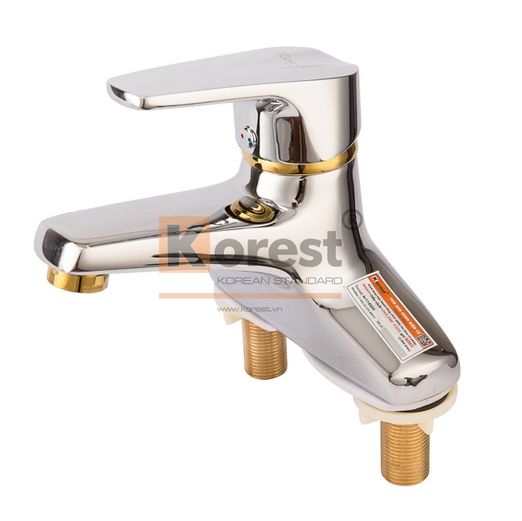 Bộ vòi chậu đồng mạ crom Korest K3003V-G Bộ vòi chậu đồng mạ crom Korest K3003V-G