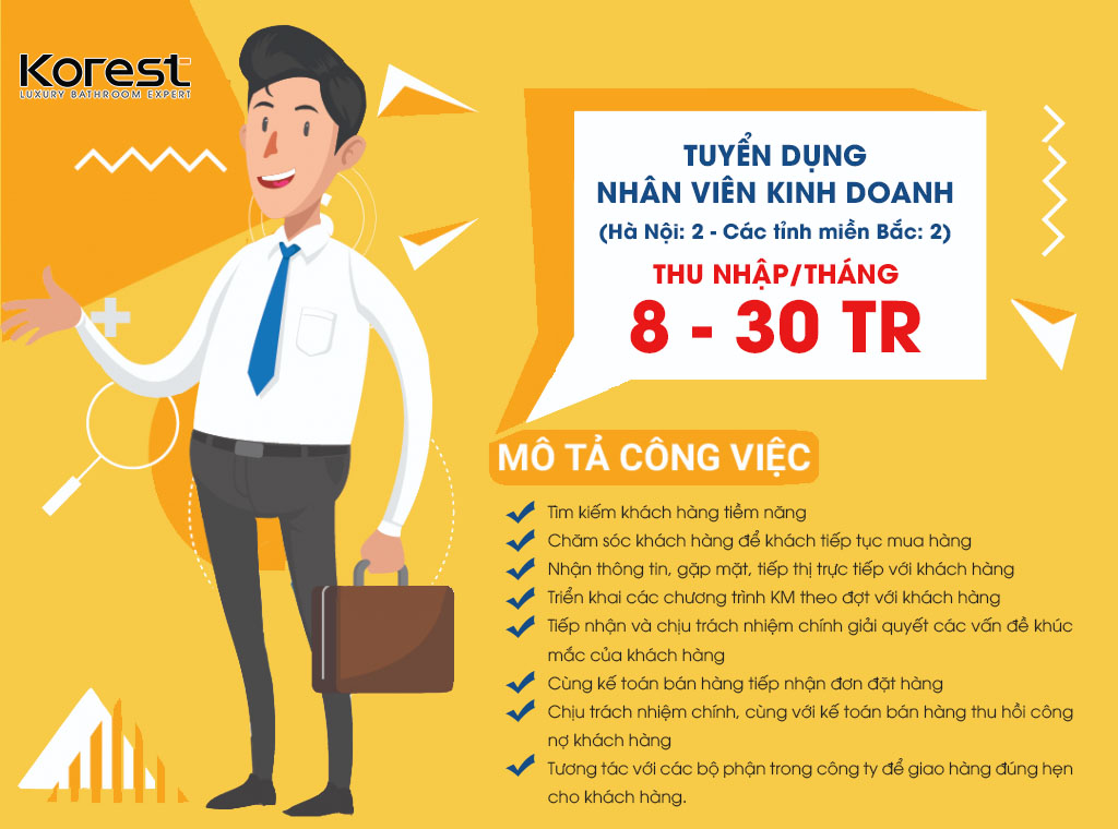 Tuyển dụng nhân viên kinh doanh phía Bắc Tuyển dụng nhân viên kinh doanh phía Bắc