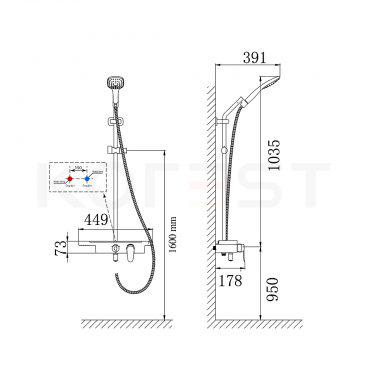 Bộ sen tắm thanh trượt K3104