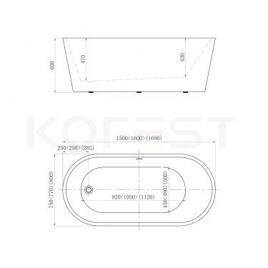 Bồn tắm Freestanding BTKR163-160N