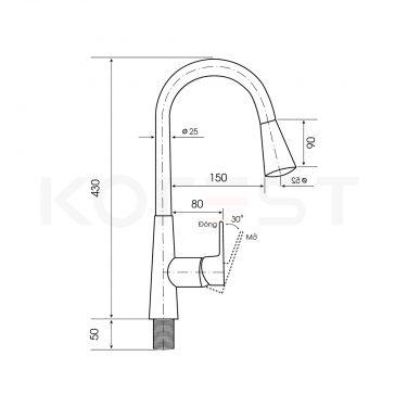 Vòi bếp cao cấp K6015