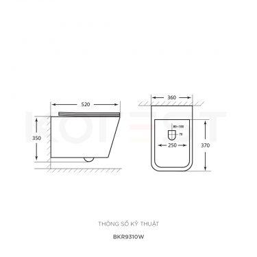 Bàn cầu treo tường BKR9310W