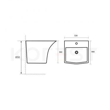 Chậu rửa lavabo liền chân CKR9503
