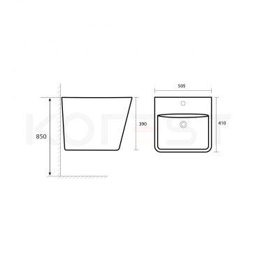 Chậu rửa lavabo liền chân CKR9507