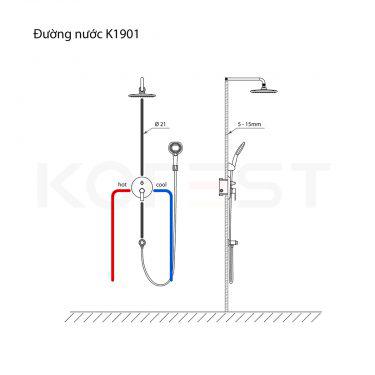 Bộ sen tắm âm tường K1901