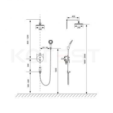 Bộ sen tắm âm tường K1901