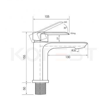 Vòi chậu lavabo K2104B