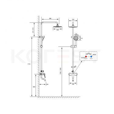 Bộ sen tắm cây nhiệt độ cao cấp KA15100