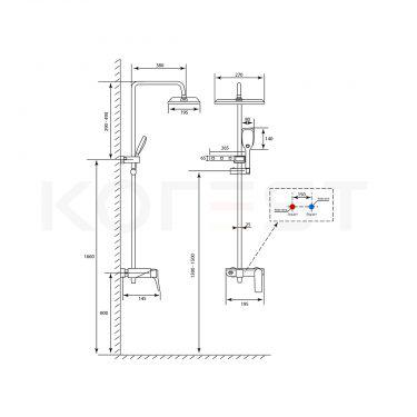 Bộ sen tắm cây K1108