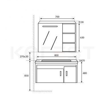 Bộ tủ chậu lavabo cao cấp CKR-TC8119