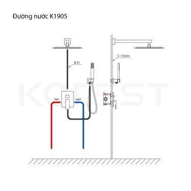 Bộ sen tắm âm tường K1905