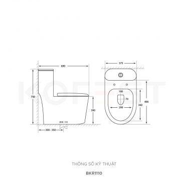 Bàn cầu 1 khối BKR1110