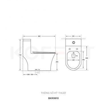 Bàn cầu 1 khối BKR9910